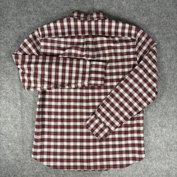 J Crew Oxford Button Down Shirt Men's L Red Plaid Long Sleeve - Picture 2 of 9